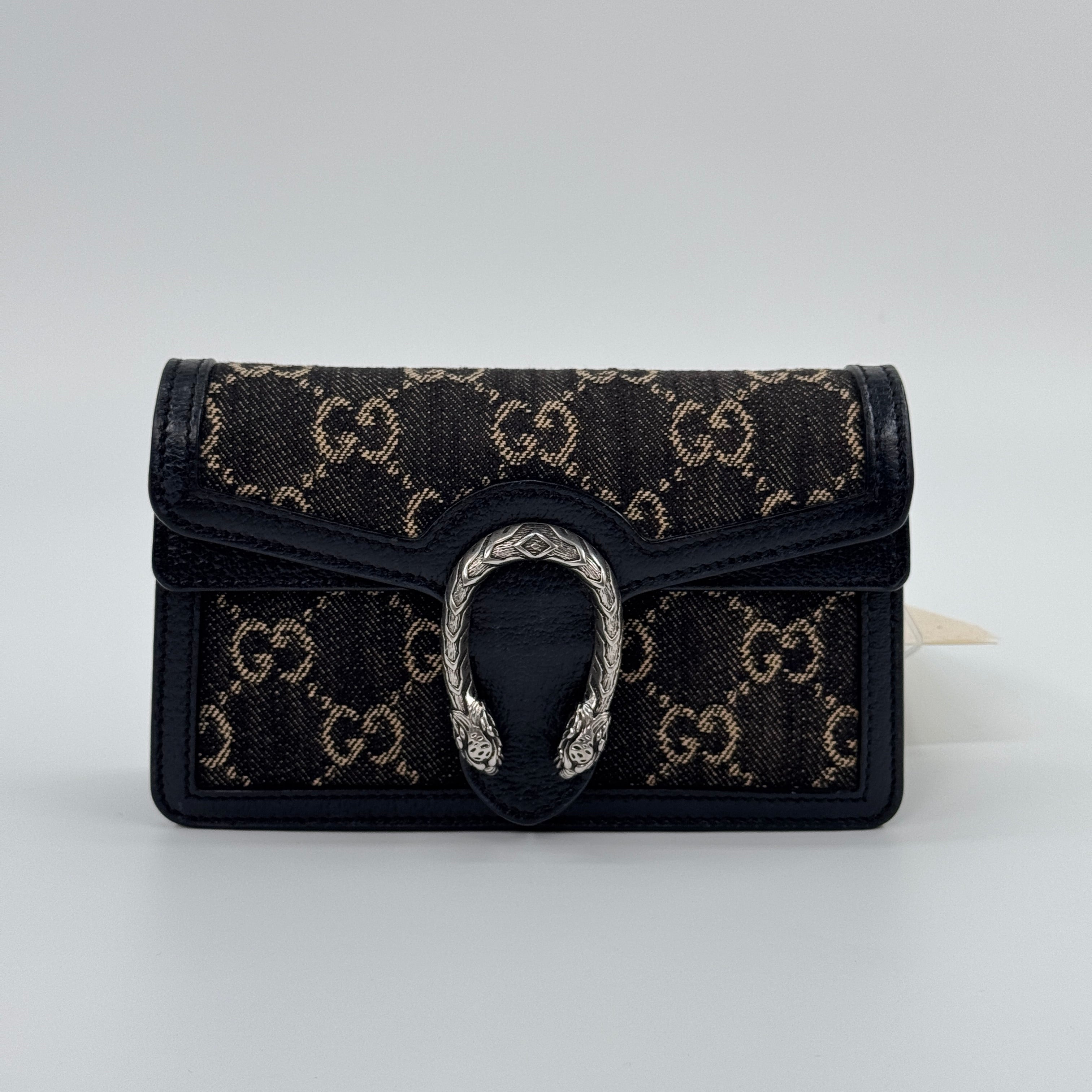 Pre‑owned Gucci Dionysus GG Supreme Mini Flap Chain Shoulder Handbag