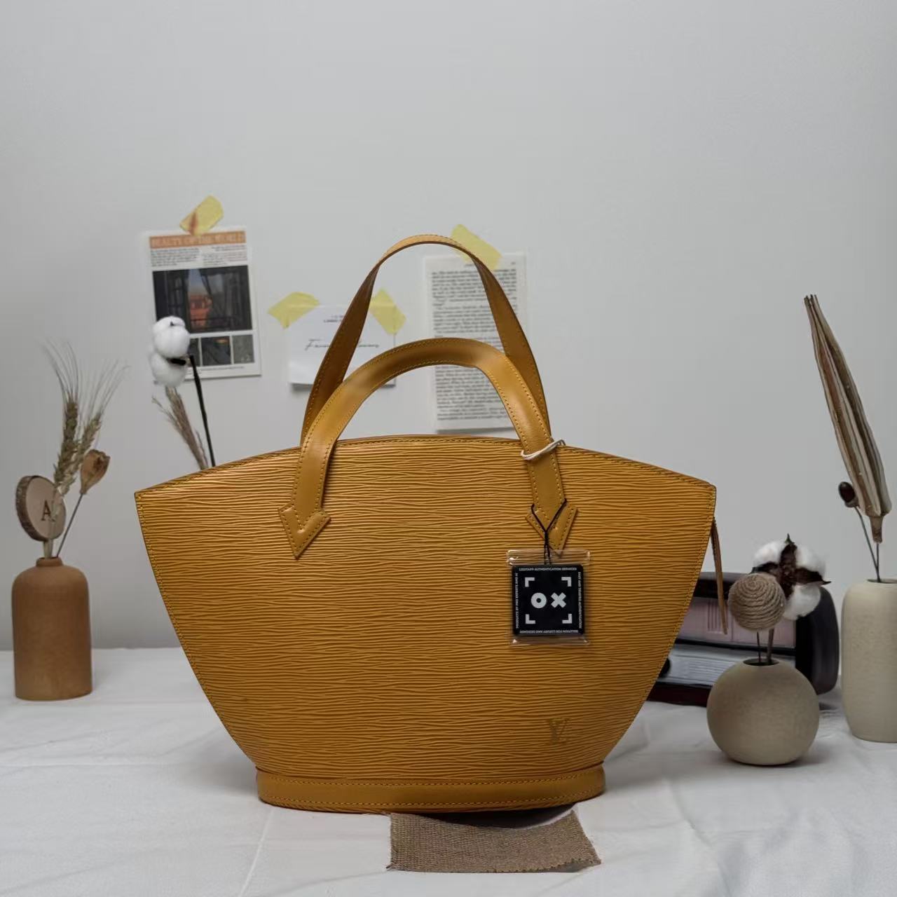 Pre‑owned Louis Vuitton Saint Jacques Yellow Epi Leather Tote Bag