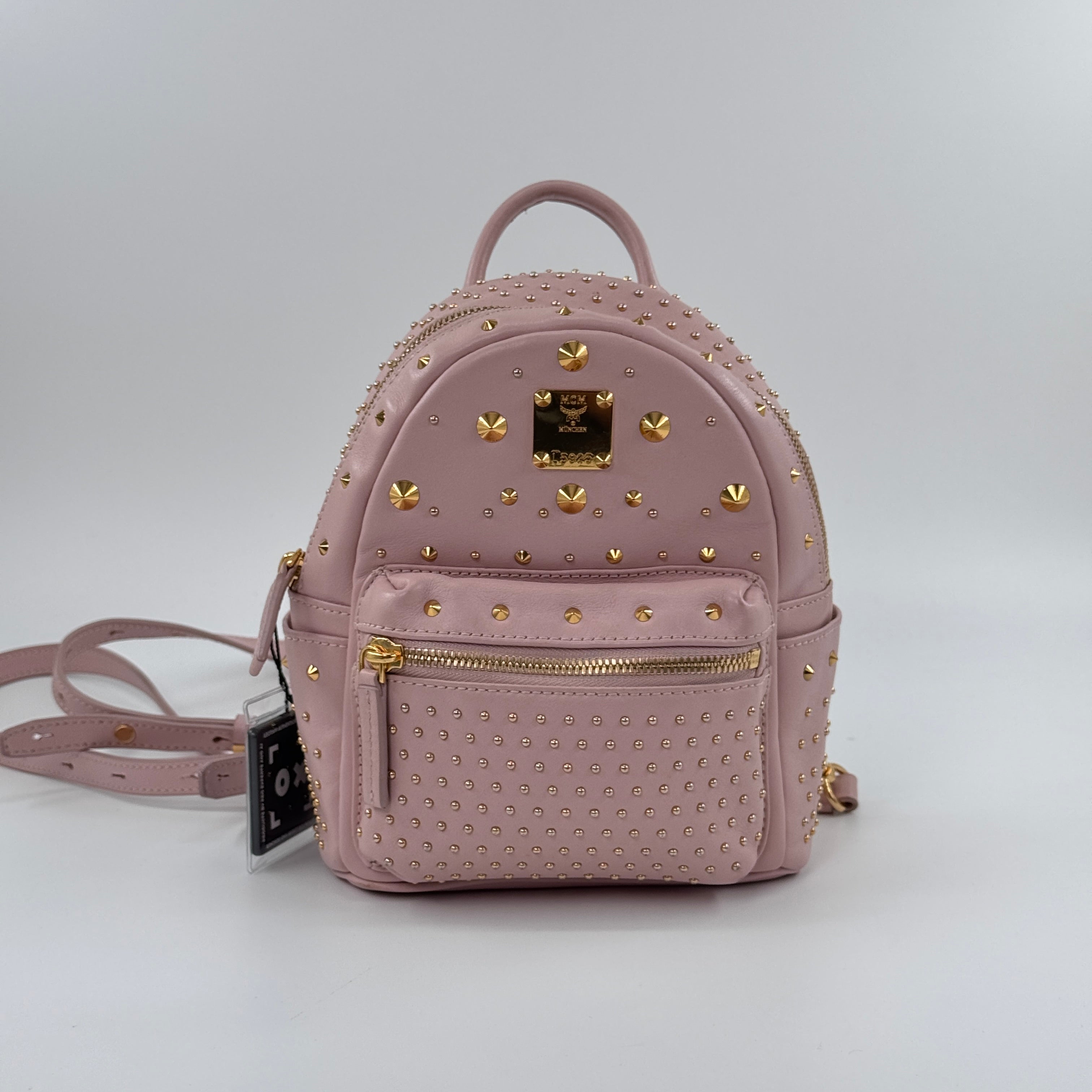 Pre‑owned MCM Stark Bebe Boo X‑Mini Studded Leather Backpack