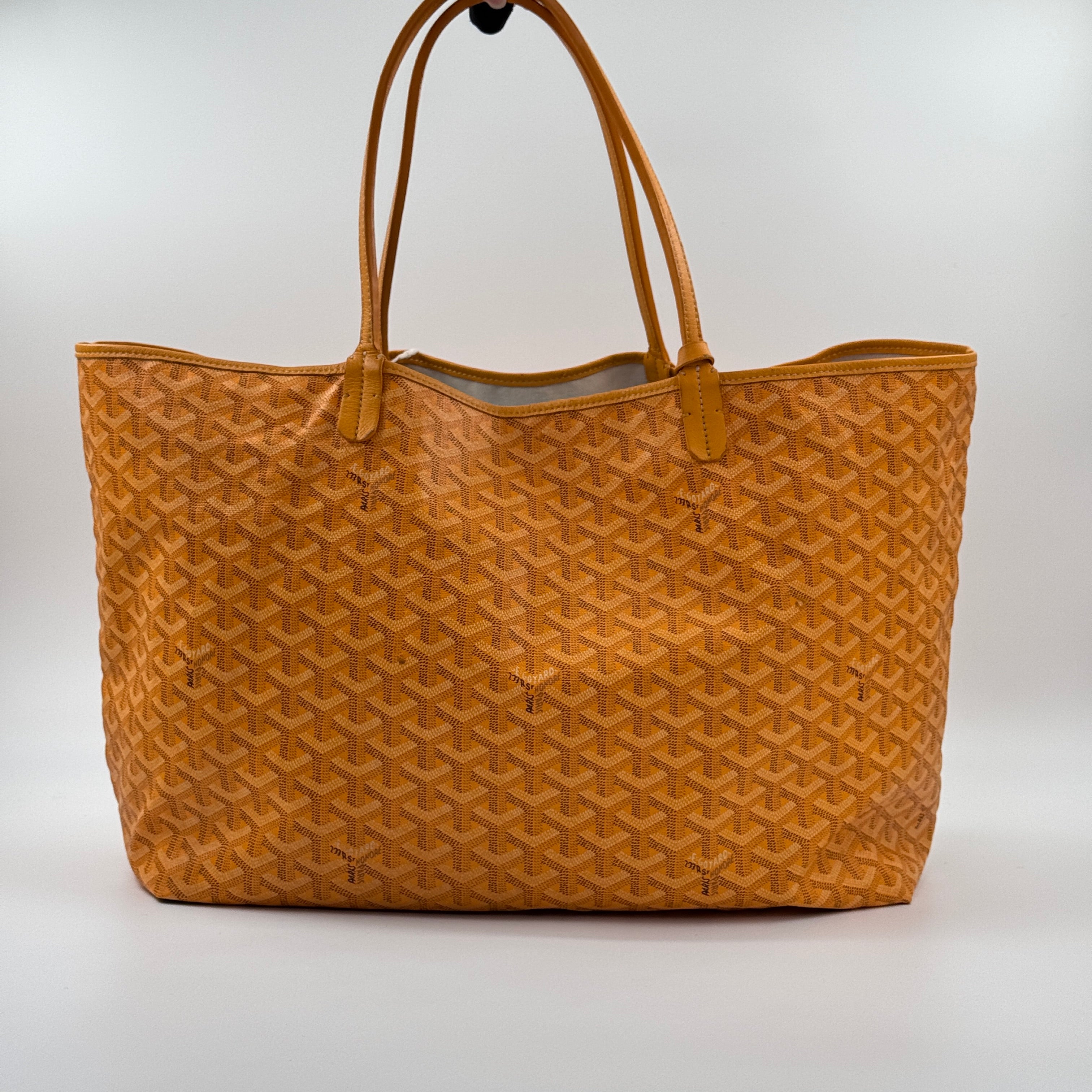 Pre‑owned Goyard Saint‑Louis PM Yellow Goyardine Canvas Open Top Tote Handbag