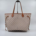 Pre‑owned Louis Vuitton Neverfull MM Monogram Tote Bag Red Interior