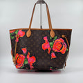 Louis Vuitton Neverfull MM Monogram Canvas with Roses Print Tote Bag
