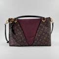 Pre‑owned Louis Vuitton V Tote MM Monogram Canvas Top Handle Crossbody Bag