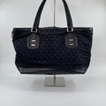 Pre‑owned Gucci Black GG Nylon & Leather Trim Large Tote Shoulder Bag