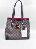 Louis Vuitton canvas Shoulder Bags Hampstead PM Damier Ebene Tote Bag with Gold Plaque & Adjustable Leather Handles
