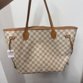 Pre‑owned Louis Vuitton Neverfull MM Damier Azur Tote Shoulder Bag