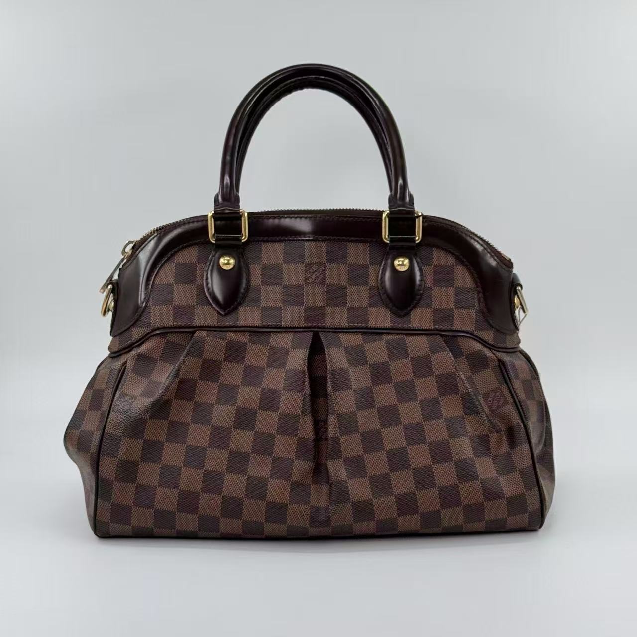 Pre-owned Louis Vuitton canvas Shoulder Bags Trevi PM Damier Ebene 2 Way Top Handle Shoulder Bag