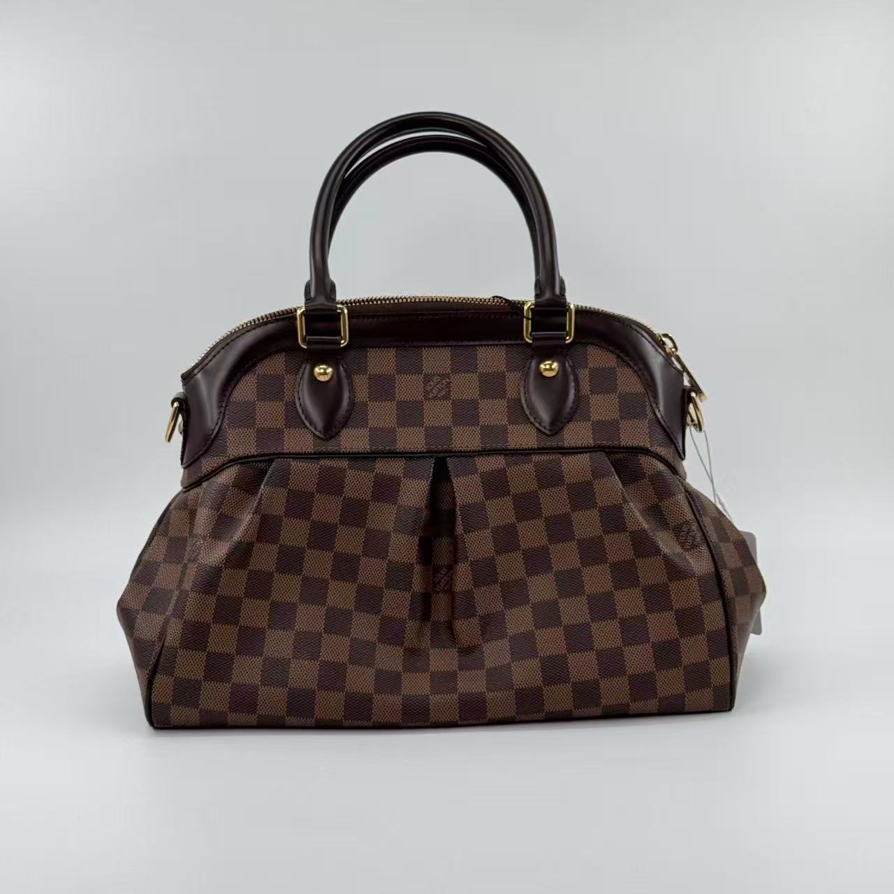 Pre-owned Louis Vuitton canvas Shoulder Bags Trevi PM Damier Ebene 2 Way Top Handle Shoulder Bag