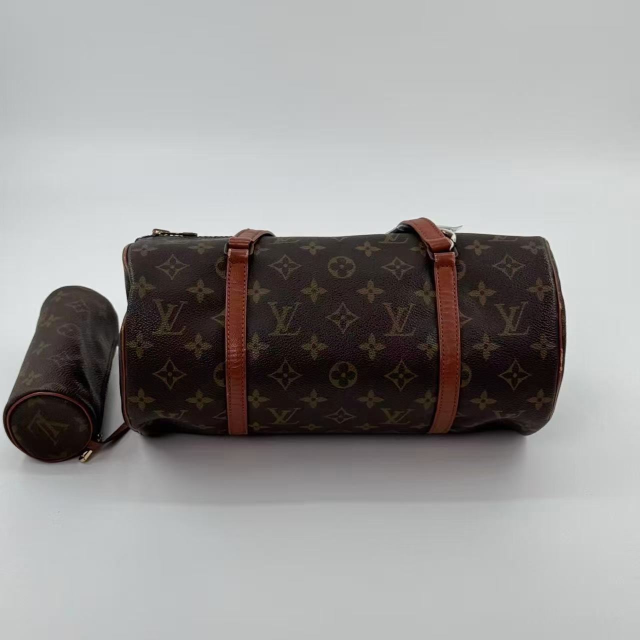Louis Vuitton Papillon 30 Monogram Barrel Handbag With Pouch
