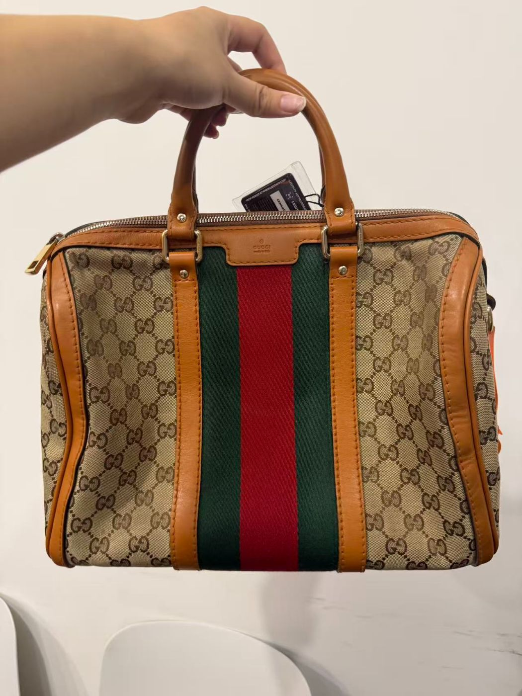 Gucci Vintage Web Boston Medium